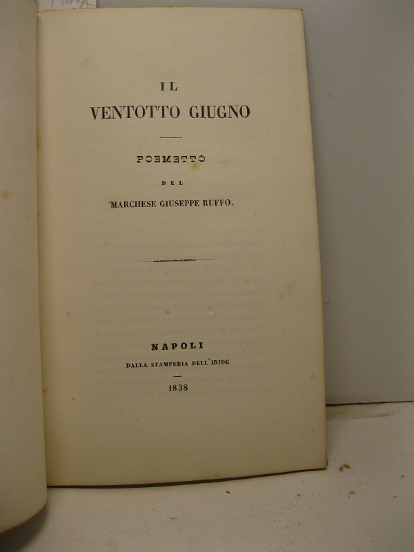Il ventotto giugno. Poemetto